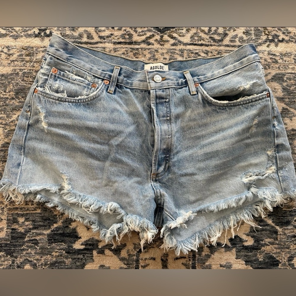AGOLDE Parker Vintage Cut Off Shorts in Swampmeet.